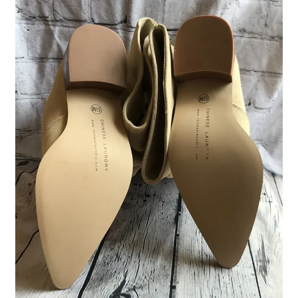 Chinese Laundry Winner Suede Boots Beige Women’s 5.5 M New In Box